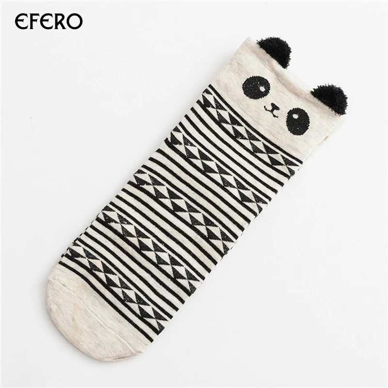 Efero/1 пара, милые женские носки с животными, женские хлопковые носки, Meias, Осень-зима, теплые носки для девушек, художественные носки, Chaussettes Femme - Цвет: 1