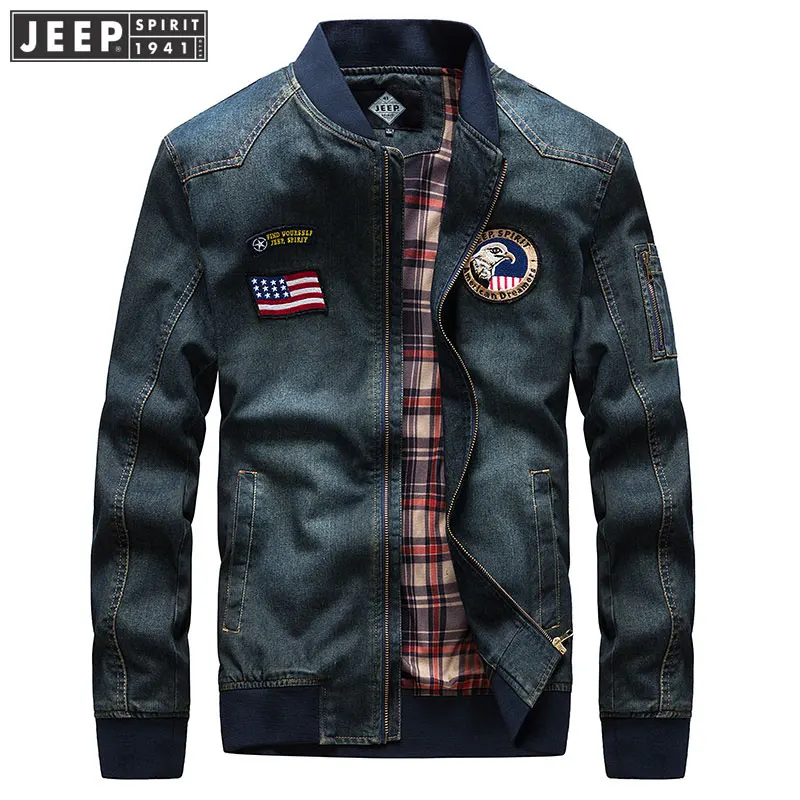 JEEP 2019 Весенняя джинсовая куртка пальто M ~ 3XL мужская одежда гранатометчика