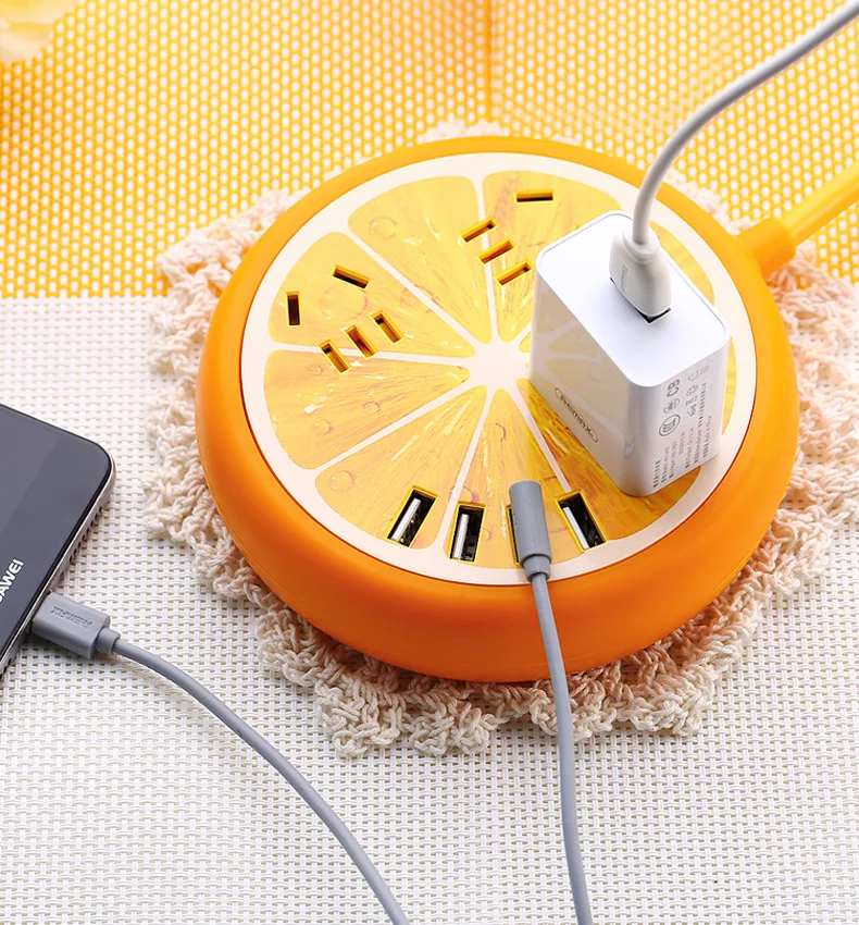 

Remax Shigo Series Multi-function Power Strip RU-S5 Charger Adapter With 1.6M Cable 4 USB Ports 5 Jacks Socket Adapter