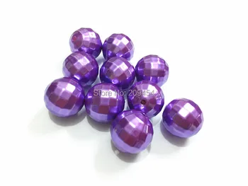 

20mm 100pcs/lot Purple Acrylic Faceted Pearl Beads