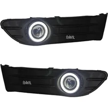 DRL daytime running light COB angelo occhio, lente del proiettore lampada della nebbia con copertura per volvo s40, 2 pz