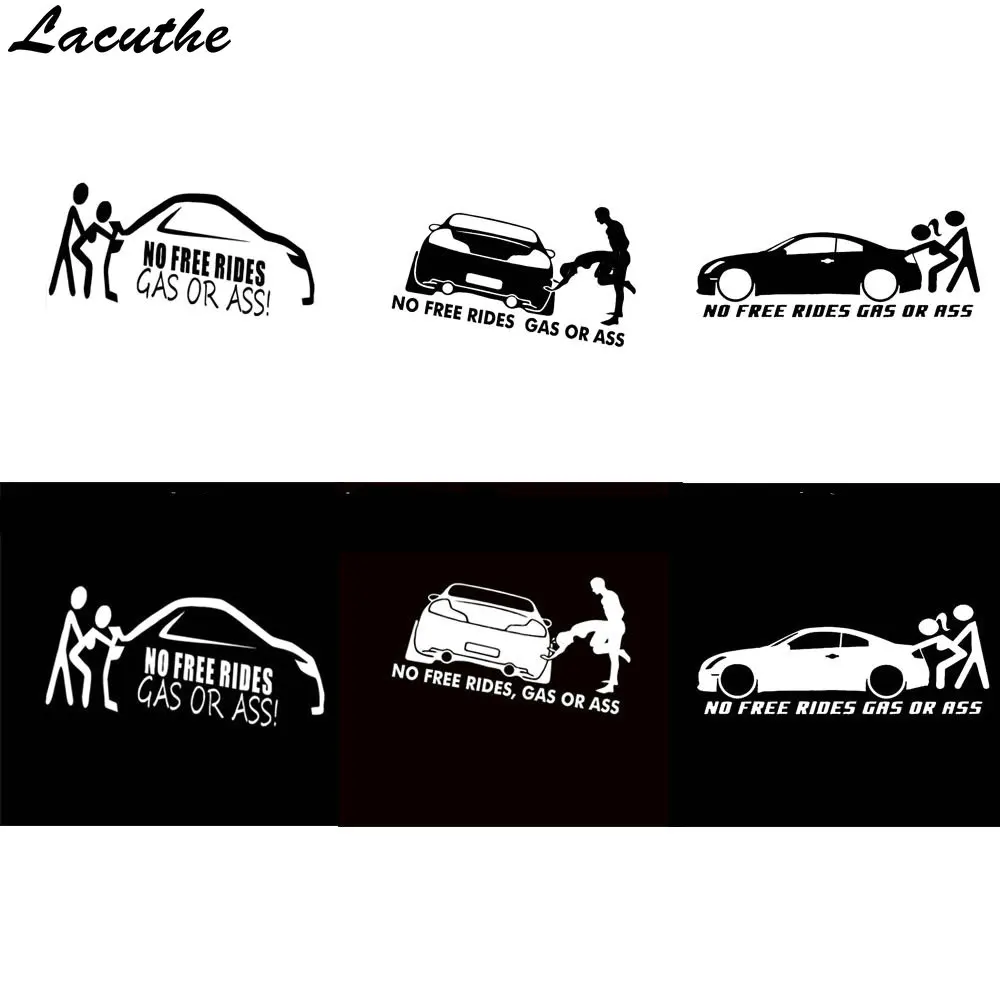 

20*8CM GAS OR ASS No Free Rides Funny Vinyl Decals Car Sticker Euro JDM for Window Bumper Body car styling Decorating