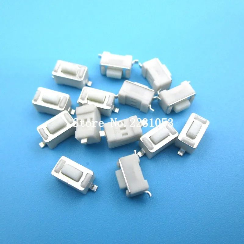 100 шт./лот 3*6*4,3 мм 2pin SMD Такт переключатель кнопочный сенсорный Микро Переключатель 3x6x4,3 H белая кнопка