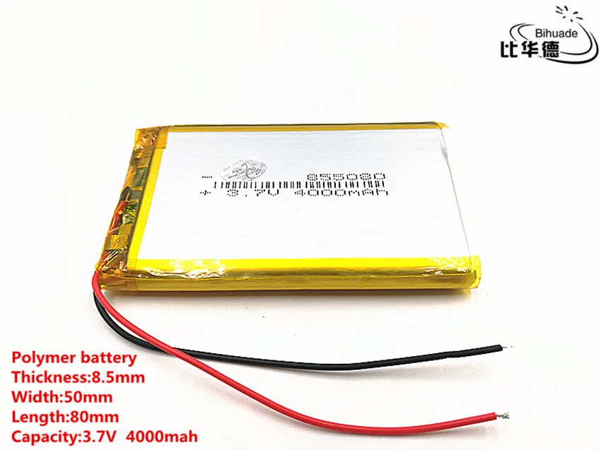 2pcs/lot Good Qulity 3.7V 4000mAH 855080 Polymer lithium ion / Li-ion battery for TOY POWER BANK GPS mp3 mp4 | Электроника