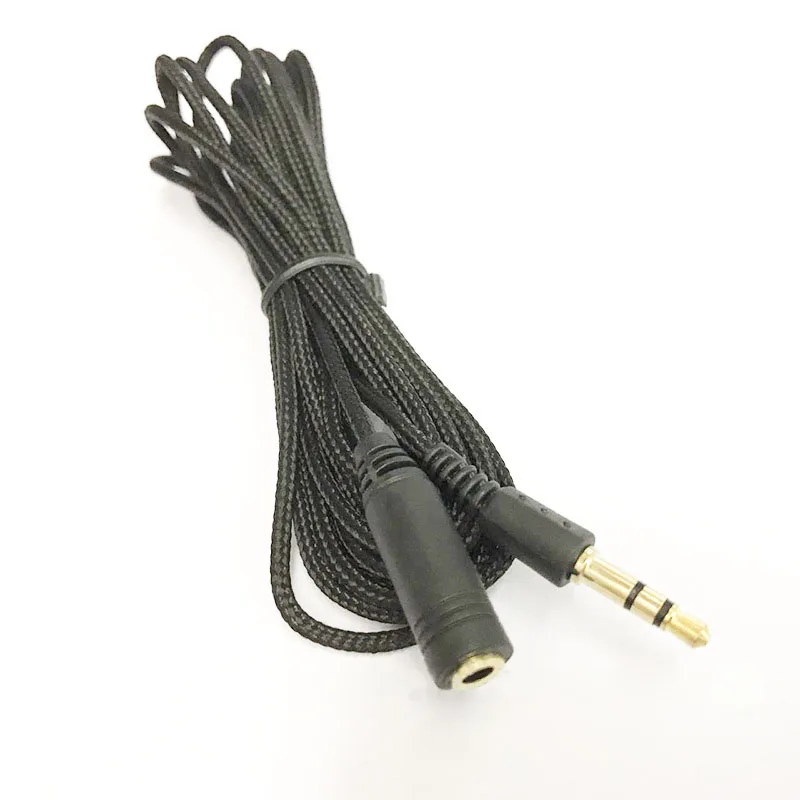 100pcs 3M 3.5mm Earphone Extension Cable Braided Cloth Female to Male F