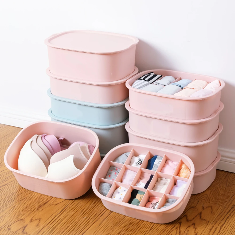 

For Cloth Drawer Divider Plastic Bra Undewear Socks Stackable Holder Multi-functional Storage Box Container Household Organizer