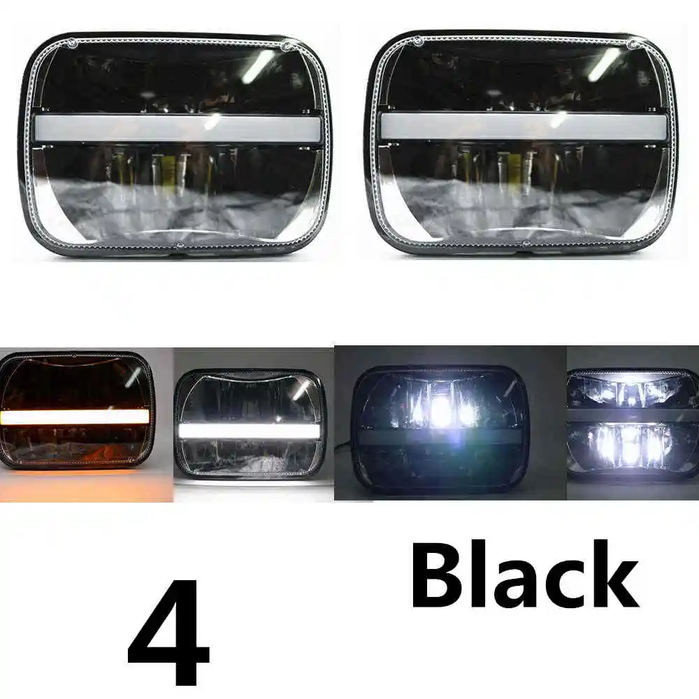 For Jeep Cherokee XJ 1984 to 2001 lamps 5x7  INCH led truck front headlight 6x7Inch square LED headlamp daymaker for jeep XJ.BF_