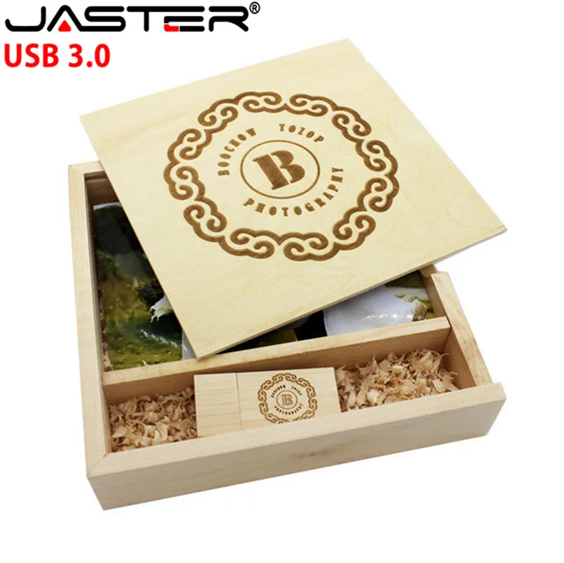 JASTER USB 3 0 логотип клиента деревянный фотоальбом usb + коробка флэш накопитель U диск