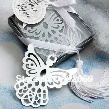 

Silver Angel With Tassel Bookmark Favor Alloy Bookmark Wedding Gift For Party 20pcs