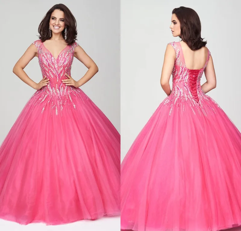 Cheap Elegant Ball Gown 2015 Quinceanera Dresses Beaded Top Debutante