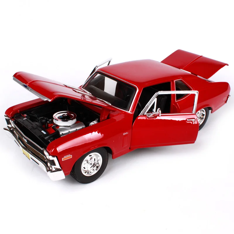 Maisto 1:18 1970 chevrolet nova ss красный синий автомобиль литой под давлением роскошная винтажная модель автомобиля старый автомобиль коллективный выпуск 31132