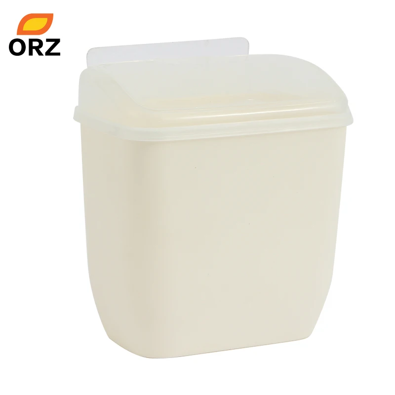 Billige ORZ Lagerung Box Abfall Können Wand Montieren Bins Mit Abdeckung Kreative Wand Magie Aufkleber Bad Küche Wc Abfall Bins Kunststoff box