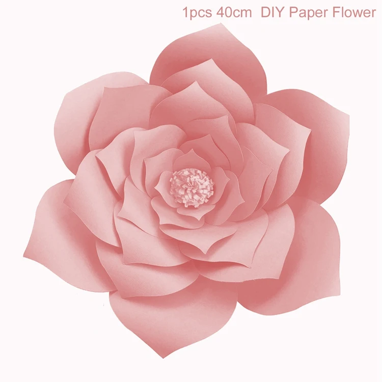 20 см 30 см 40 см гигантский бумажный цветок настенный Декор для дома Diy Свадебная вечеринка крещение Декор День Рождения вечерние украшения - Цвет: Light Pink 40cm