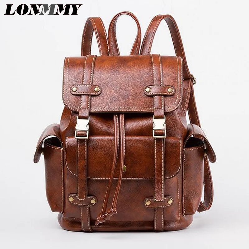 LONMMY Для женщин рюкзак мода высокое качество из искусственной кожи Mochila Escolar школьные сумки для подростков девочек топ-ручка Рюкзаки Новый