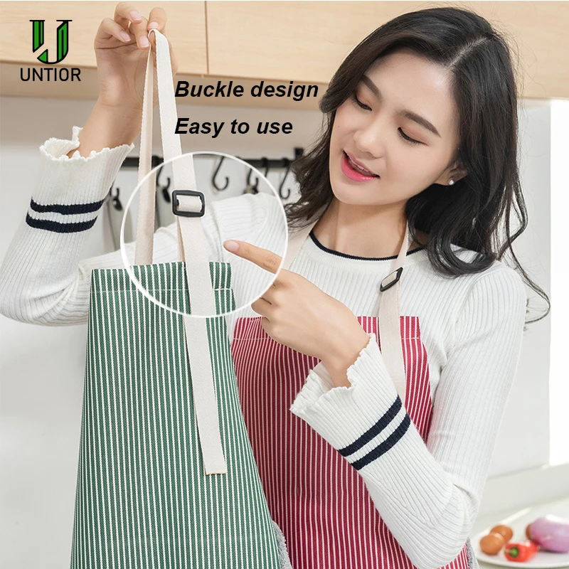 UNTIOR Women Aprons Waterproof Adjustable Neck Strap Absorbent Cooking Gardening BBQ Baking Sleeveless Kitchen Apron with Pocket