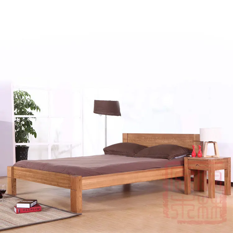 Muji White Oak Solid Wood Bed Modern Minimalist Japanese Style