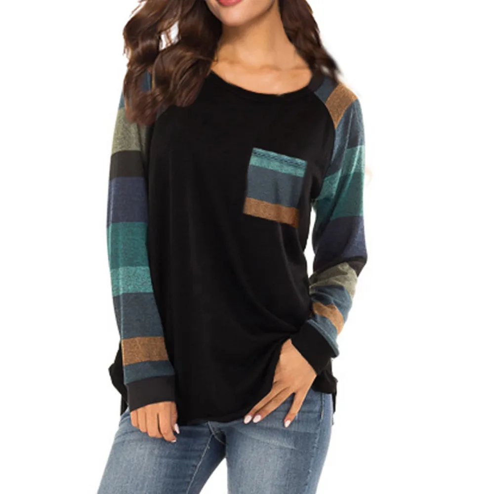 

Top Female Fashion Womens Tops and Blouses Winter Clothes Stripe Casual Top Shirt Ladies Loose Long Sleeve Top camisas feminin