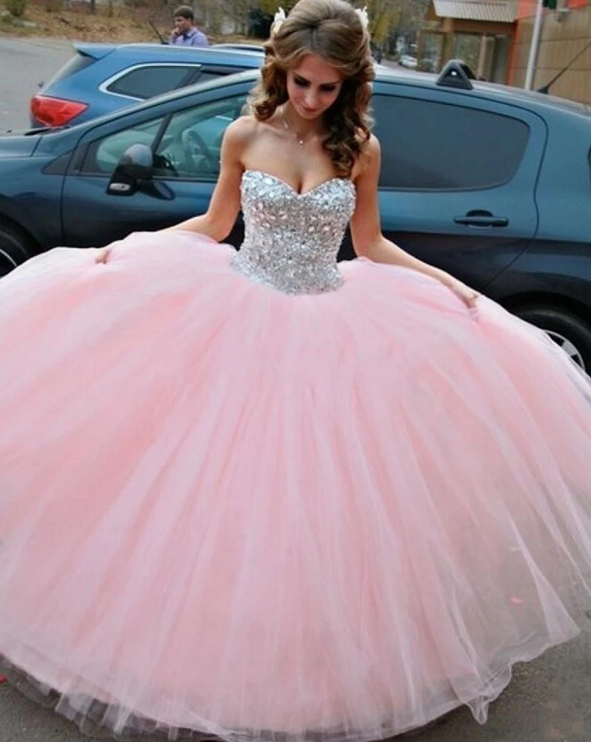 Sweetheart Floor Length Elegant Hot Pink Quinceanera Dresses Ball Gowns 2015 Cheap Quinceanera