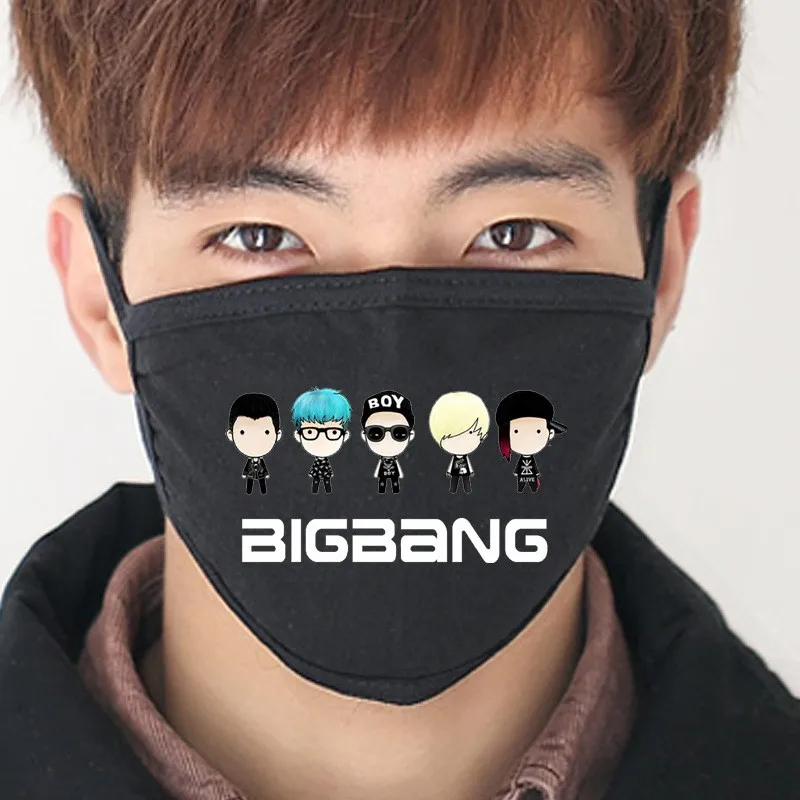 2018 новый черный bigbang Anti-Dust Хлопок Рот маска kpop GD TOP коллектив маски k-поп-G- дракон лица рот-заглушить лица респиратор