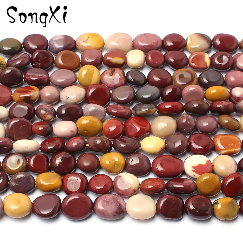 

8-10mm Naural Stone Irregular Mookaite Smooth Loose Beads for Jewelry Making Bead DIY Bracelet Necklace Jewellery Strand 15''
