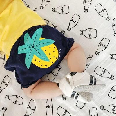 Летняя фруктовая серия с рюшами; короткие штаны для малышей; карман для пеленок для новорожденных мальчиков; шорты; большие шорты для маленьких девочек; детская одежда - Цвет: XK176103