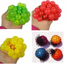 Random 1pcs Novelty Anti Stress Cube Face Reliever Grape Ball Autism Mood Squeeze Relief Healthy Gadget