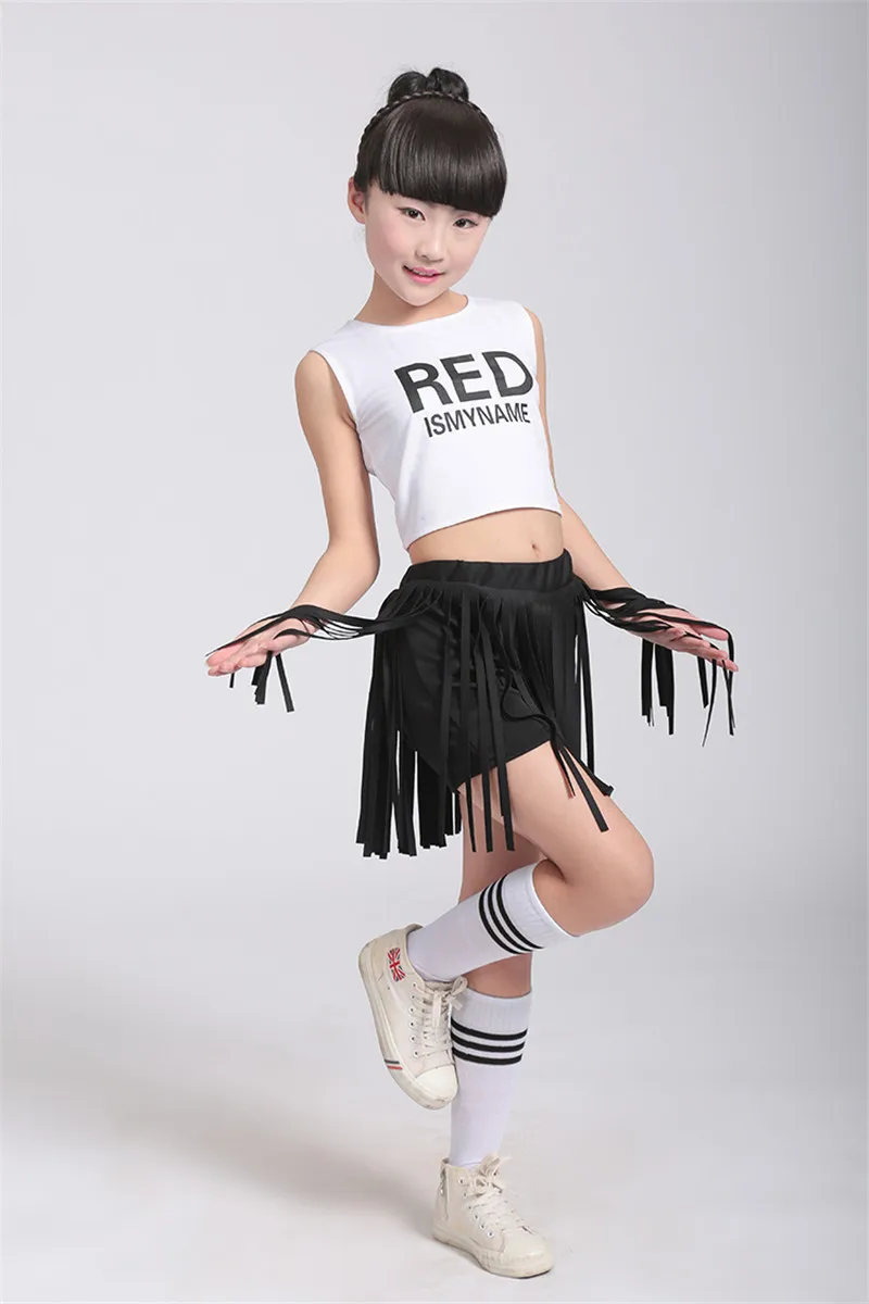 New Children Jazz Dance Costumes Modern Girls Jazz Vests Shorts Suits