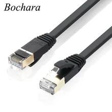 CAT-7 Bochara RJ45 Patch Cable para Router Modem Ethernet Ultra Plana LAN Rede Banhado A Ouro 1m 1.8m 3m 5m 10m 15m