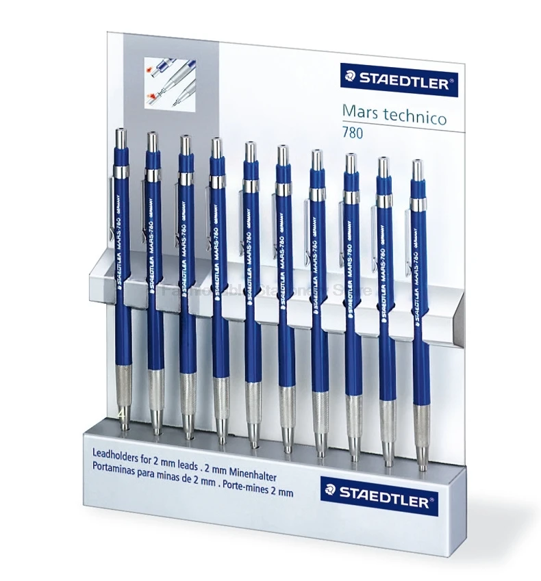 STAEDTLER 780 C Механические Карандаши+ ластик набор школьные канцелярские принадлежности офисные принадлежности металлический механический стержень для карандаша с точилкой 2,0 мм