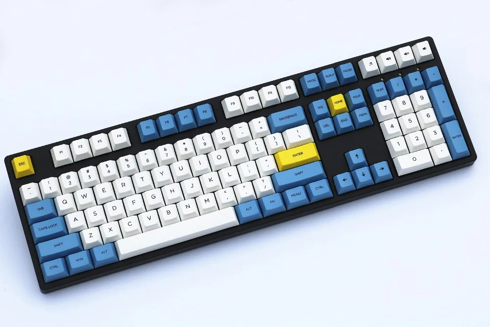 Голубое небо и белое облако keycap 108/155 клавиш PBT Вишневый профиль краситель-сублимированный MX Переключатель для механической клавиатуры keycap