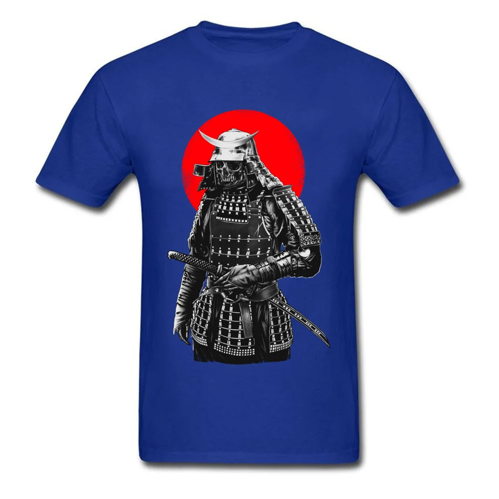 Family Tops Shirts 2018 New Short Sleeve Mens T-Shirt TpicOriginaltitle Casual Father Day Top T-shirts Crewneck Samurai warrior blue