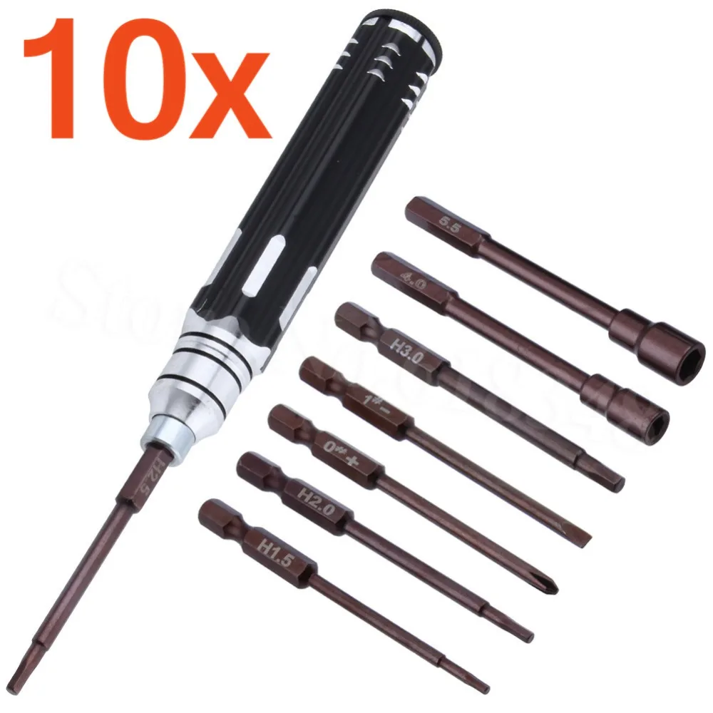 10x Steel 8 in 1 Screwdriver Set RC Repair Tool Kit For Hobby Remote