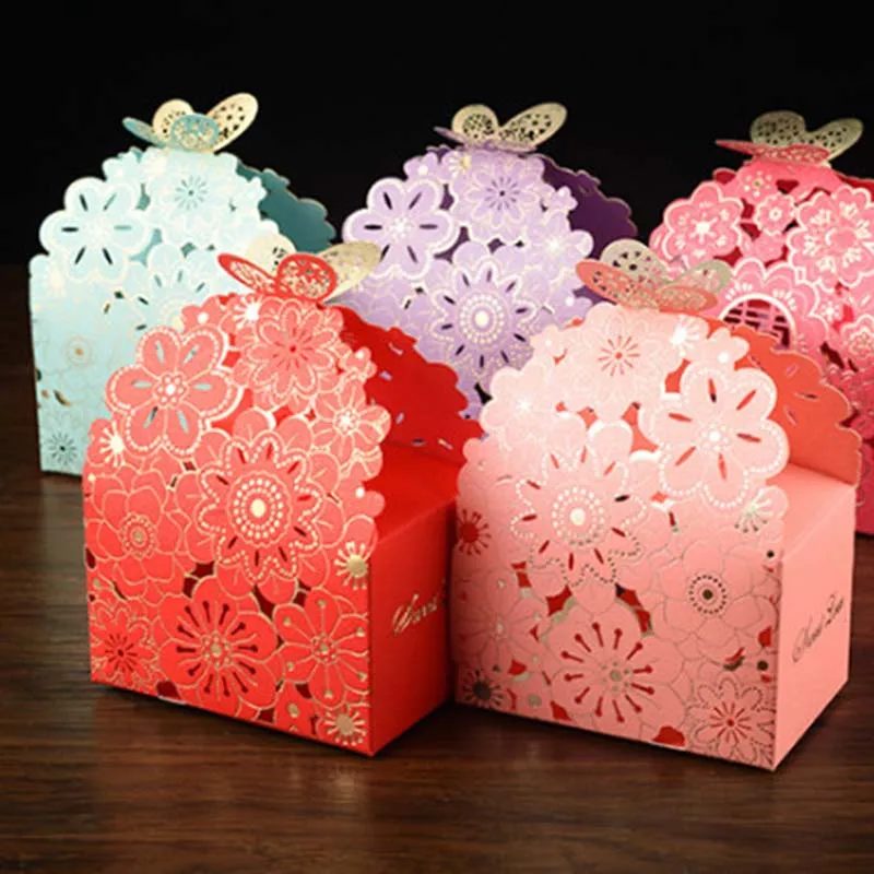 

New Creative Candy Box Wedding Favors Lace Bow Gift Box Birthday Party Gift Cookie Bag Favor Bags Chocolate Box