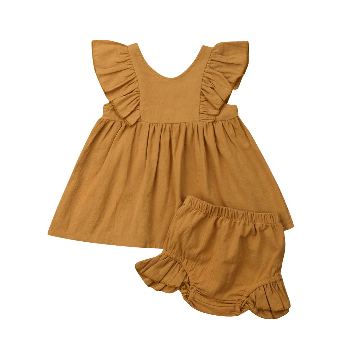 

1-5Years Newborn Infant Kids Baby Girl Ruffle Tops Dress Shorts Pants Clothes Outfits