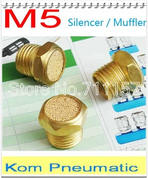 

100pcs/lot Pneumatic M5 Thread Brass Exhaust Silencer Muffler Air Valve Cylinder Noise Filter Reducer BSLM-m5