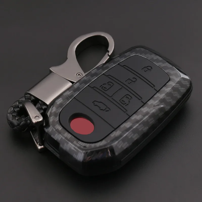 

Carbon fiber car remote key fob cover case holder protect for Toyota Alphard Fortuner Land Cruiser Car Accessories