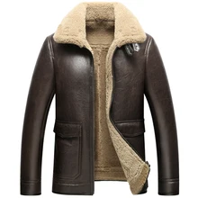 WANGZONGSHUN001 кожаная куртка мужская роскошная мужская дубленка мотоциклетная верхняя одежда Авиатор шуба летная куртка