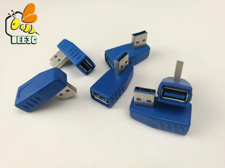 USB 3.0 Тип мужской/женский голубой угол крест Тип адаптер переходник Пол Changer Разъем USB3.0 быстро скорость 100 шт