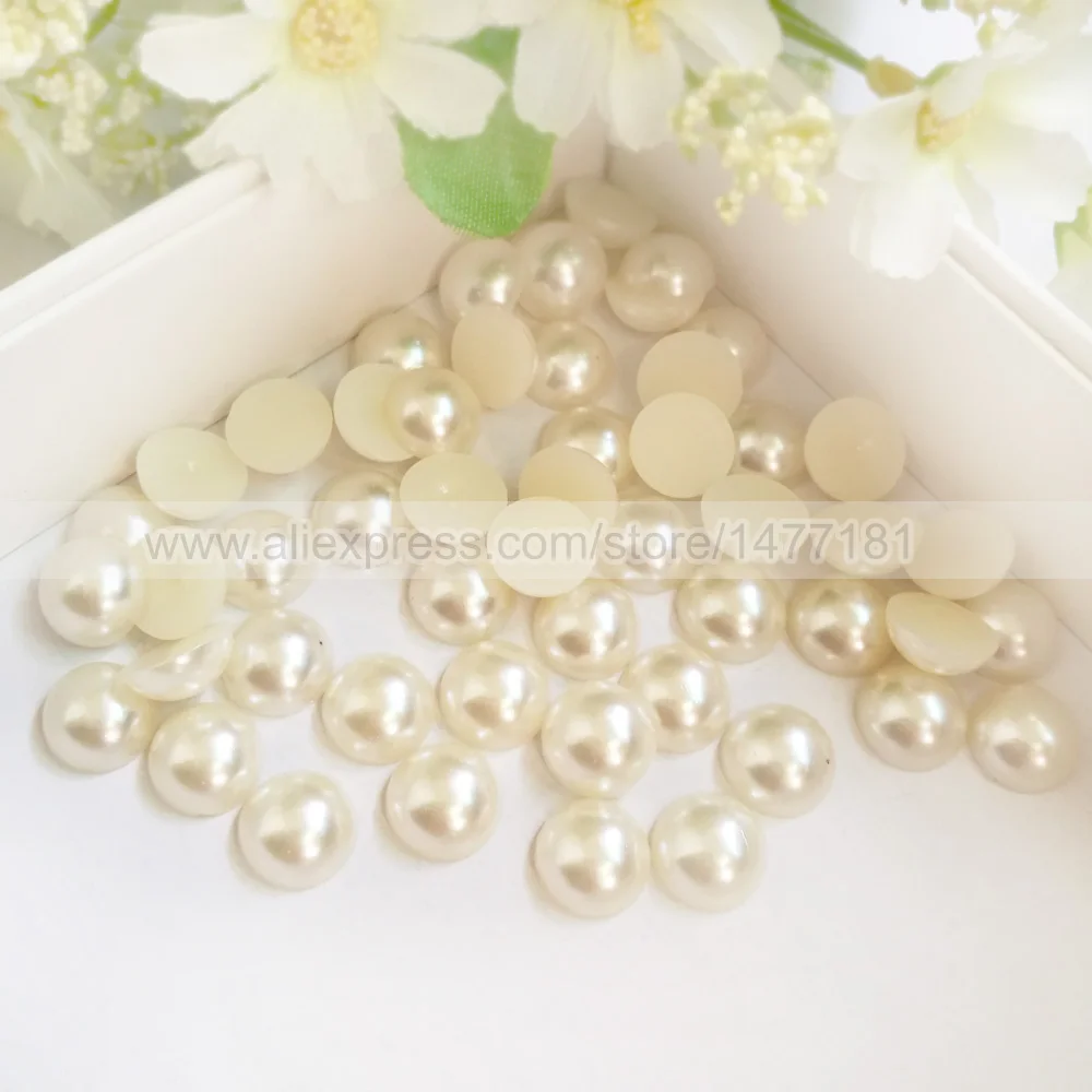 12mm Half Round Pearls ivory-1