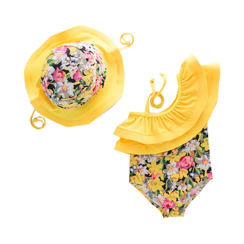 Baby Girls Swimwear 2pcs Set Summer Bathing Swimming Costume Summer Kids Cute Girl Beachwear Swim Suit  Children Kids Clothing