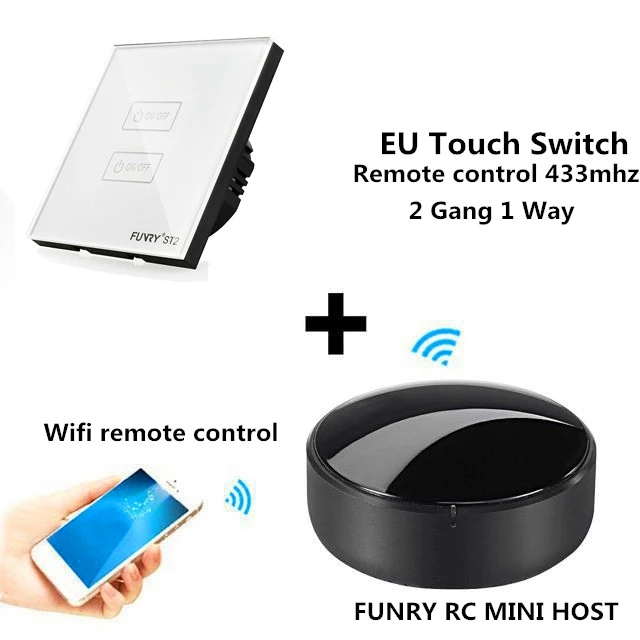 

FUNRY Automation Kit Wifi APP Switch RC mini Smart Wireless Remote Control Switch 433mhz WIFI Smart Light Switch AC 170-240V