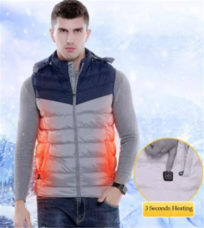 

New Motorcycle Jacket Men Women Outwear USB Infrared Smart Heating Vest Jacket Electric Thermal Hiking Vest Heating Down Coat
