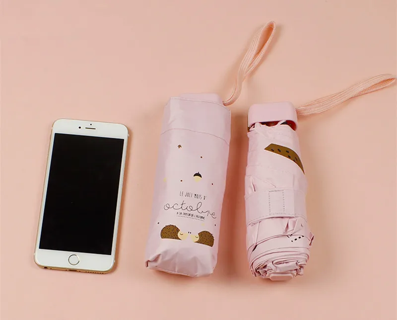 10.200g Mini Small Umbrella Folding Umbrella Pocket Women Kids Umbrella Anti-UV Women's Umbrella Sunny Rainy High quality