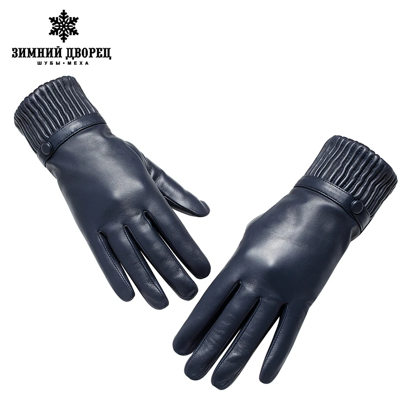 Натуральная Кожа перчатки Хорошее качество перчатки женские Моды кожаные перчатки Старинные зимние перчатки женщины черный Утепление