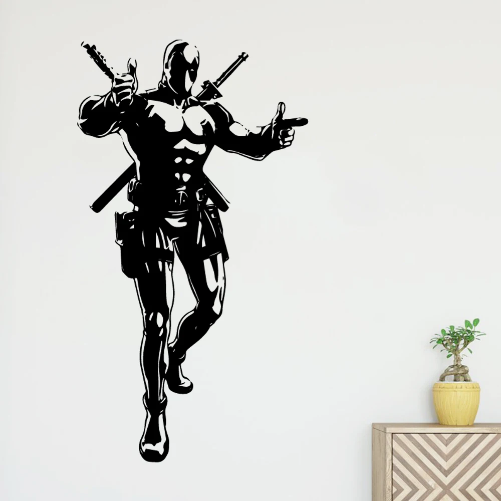 

Large deadpool Wall Decal Living Room Removable Mural Living Room Bedroom Wall Art Decal naklejki