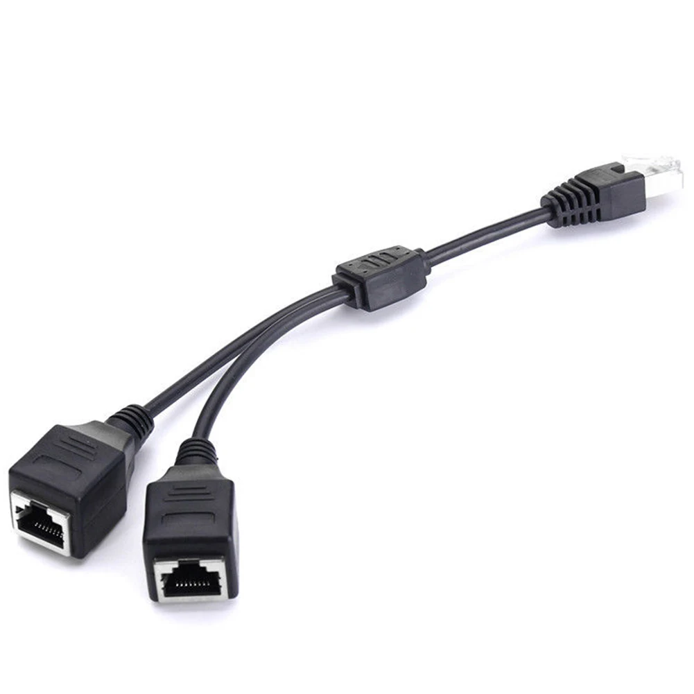 RJ45 Y адаптер подключения кабеля Cat5 Сетевой сплиттер стабильная передача 1 Папа 2
