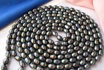 

Miss charm Jew840 stunning 12-13mm tahitian black green baroque pearl necklace 48inch