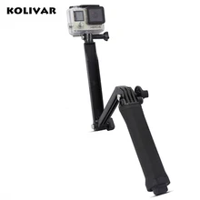 Снимать Водонепроницаемый штатив 3Way Многофункциональный складной монопод для Gopro Hero 5 3+ 4 Session SJ4000 спортивной экшн-камеры Xiaomi Yi 4 K аксессуары