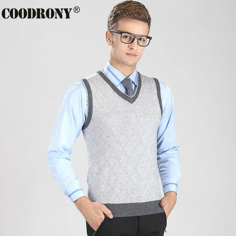 2017 New Arrival High Quality V Neck Vest Men Argyle Business Coat
