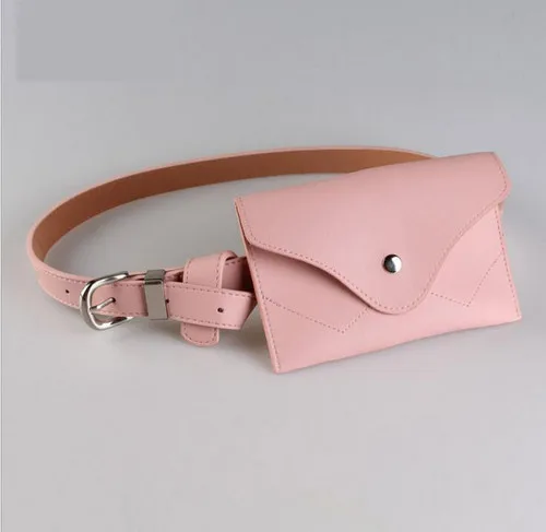 Поясная Сумка для женщин, поясная сумка-конверт, Кожаная поясная сумка, модная женская однотонная сумка для денег, нагрудная Функциональная сумка для телефона - Цвет: pink